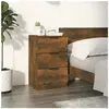 vidaXL Table de chevet Chêne fumé 40x36x65 cm