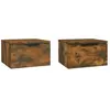 vidaXL Tables de chevet murales 2 pcs Chêne fumé 34x30x20 cm