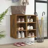 vidaXL Armoire à chaussures Chêne fumé 52,5x30x50 cm