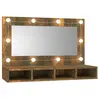 vidaXL Armoire à miroir avec LED Chêne fumé 90x31,5x62 cm