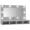 vidaXL Armoire à miroir avec LED Sonoma gris 90x31,5x62 cm