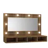 vidaXL Armoire à miroir avec LED Chêne marron 90x31,5x62 cm