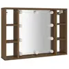 vidaXL Armoire à miroir avec LED Chêne marron 76x15x55 cm