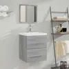 vidaXL Armoire de salle de bain avec miroir Sonoma gris 41x38,5x48 cm