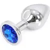 Perfect Lover - Buttplug Aluminium - Blauw Sierkristal - Maat M