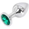 Perfect Lover - Buttplug Aluminium - Groen Sierkristal - Maat M