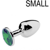 Kiotos Steel Perfect Lover - Buttplug Aluminium - Groen Sierkristal - Maat S