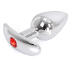 Merkloos / Sans marque Kiotos - Alumium Buttplug met Rood Siersteentje - Diameter 28 mm