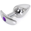 Merkloos / Sans marque Kiotos - Alumium Buttplug met Paars Siersteentje - Diameter 28 mm