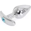 Merkloos / Sans marque Kiotos - Aluminium Buttplug met Blauw Siersteentje - Diameter 28 mm