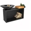 Brasero OFYR Island Black 85 Teak Wood OI3B85W