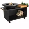 Brasero OFYR Island Black 100 Pro Teak Wood OI4B100W