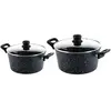 Westinghouse Pannenset - Zwart Marmer Braadpan 24cm + Braadpan 28cm - ...