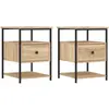 vidaXL Tables de chevet 2 pcs chêne sonoma 40x42x56 cm bois ingénierie