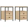 vidaXL Tables de chevet 2pcs chêne sonoma 34x35,5x50cm bois ingénierie