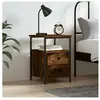 vidaXL Table de chevet chêne fumé 34x35,5x50 cm bois d'ingénierie