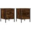 vidaXL Tables de chevet 2 pcs chêne fumé 40x42x50 cm bois ingénierie