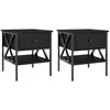 vidaXL Tables de chevet 2 pcs noir 40x42x45 cm bois d’ingénierie