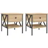 vidaXL Tables de chevet 2 pcs chêne sonoma 40x42x45 cm bois ingénierie