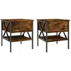 vidaXL Tables de chevet 2 pcs chêne fumé 40x42x45 cm bois d’ingénierie