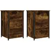 vidaXL Tables de chevet 2 pcs chêne fumé 40x36x60 cm bois d’ingénierie