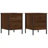 vidaXL Tables de chevet 2pcs chêne marron 40x42x50cm bois d'ingénierie