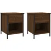 vidaXL Tables de chevet 2pcs chêne marron 40x42x50cm bois d'ingénierie