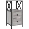 vidaXL Tables de chevet 2 pcs sonoma gris 34x35,5x70cm bois ingénierie
