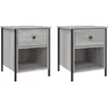 vidaXL Tables de chevet 2 pcs sonoma gris 40x42x50cm bois d'ingénierie