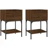 vidaXL Tables de chevet 2pcs chêne brun 40,5x31x60cm bois d’ingénierie