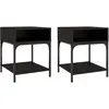 vidaXL Tables de chevet 2 pcs noir 40x41x50 cm bois d’ingénierie