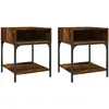 vidaXL Tables de chevet 2 pcs chêne fumé 40x41x50 cm bois d’ingénierie