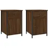 vidaXL Tables de chevet 2pcs Chêne marron 40x42x60cm Bois d'ingénierie