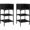 vidaXL Tables de chevet 2 pcs noir 35x34,5x70 cm bois d'ingénierie