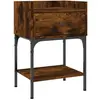 vidaXL Table de chevet chêne fumé 40,5x31x60 cm bois d'ingénierie