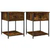vidaXL Tables de chevet 2 pcs chêne fumé 44x45x58 cm bois d’ingénierie