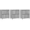 vidaXL Buffets 3 pcs Sonoma gris Bois d'ingénierie