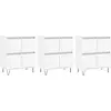 vidaXL Buffets 3 pcs Blanc Bois d'ingénierie