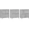 vidaXL Buffets 3 pcs gris béton bois d'ingénierie
