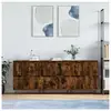 vidaXL Buffets 3 pcs Chêne fumé Bois d'ingénierie