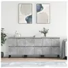 vidaXL Buffets 3 pcs gris béton bois d'ingénierie