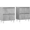 vidaXL Buffets 2 pcs gris béton bois d'ingénierie