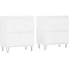vidaXL Buffets 2 pcs blanc bois d'ingénierie