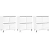 vidaXL Buffets 3 pcs Blanc Bois d'ingénierie