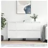 vidaXL Buffets 2 pcs blanc brillant bois d'ingénierie