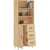 vidaXL Buffet haut Chêne sonoma 69,5x34x180 cm Bois d'ingénierie