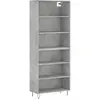 vidaXL Buffet haut Gris béton 69,5x34x180 cm Bois d'ingénierie