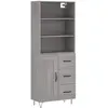vidaXL Buffet haut Sonoma gris 69,5x34x180 cm Bois d'ingénierie
