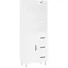 vidaXL Buffet haut Blanc 69,5x34x180 cm Bois d'ingénierie
