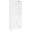 vidaXL Buffet haut Blanc 69,5x34x180 cm Bois d'ingénierie